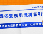 准哥自媒体变现引流抖音引流+爆文采集自媒体借助工具,让你事半功倍(附素材)-阳知网创资源库