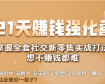 21天赚钱强化营,掌握全套社交新零售实战打法,赚回N倍学员-阳知网创资源库