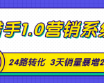 猎手1.0营销系统,从0到1,营销实战课,24路转化秘诀3天销量暴增20倍-阳知网创资源库