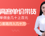 抖音高单价带货项目,一单佣金几十上百元,核心套路月入几十万(共3节)-阳知网创资源库