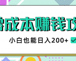 2020年零成本赚钱攻略,小白也能日入200+【视频教程】-阳知网创资源库