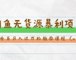 斜杠蜻蜓·闲鱼无货源暴利项目:让你百分百月入过万的教学课程(v1-v5班)-阳知网创资源库