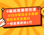 0基础直播带货课:小白也能低成本搭建疯狂卖货直播间:1场直播带货6万-阳知网创资源库