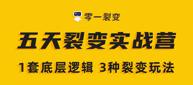 《5天裂变实战训练营》1套底层逻辑+3种裂变玩法，2020下半年微信裂变玩法-阳知网创资源库