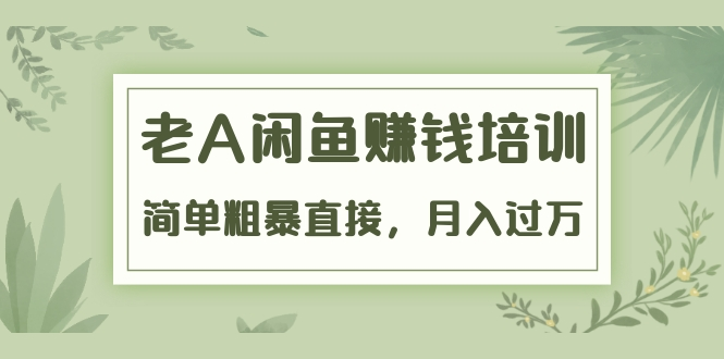 《老A闲鱼赚钱培训》简单粗暴直接,月入过万真正的闲鱼战术实课(51节课)-阳知网创资源库