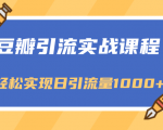 豆瓣引流实战课程,一个既能引流又能变现的渠道,轻松实现日引流量1000+-阳知网创资源库