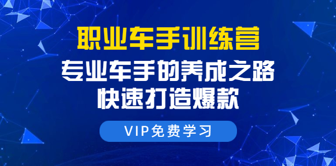职业车手训练营:专业车手的养成之路,快速打造爆款(8节-无水印直播课)-阳知网创资源库