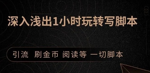 引流脚本实战课:1小时深入浅出视频实操讲解,教你0基础学会写引流脚本-阳知网创资源库