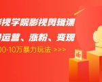 卡牌影视学院影视剪辑课:影视号运营、涨粉、变现、月入5000-10万暴力玩法-阳知网创资源库