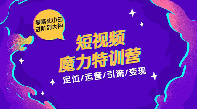 零基础小白进阶到大神《短视频魔力特训营》定位-运营-引流-变现-阳知网创资源库