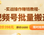 视频号批量运营实战教程,让你一天创作100个高质量视频,日引5W+流量-阳知网创资源库