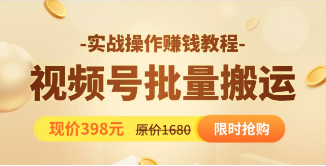 视频号批量运营实战教程，让你一天创作100个高质量视频，日引5W+流量-阳知网创资源库