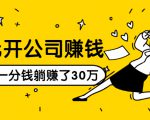 0元开公司赚钱，不花一分钱几天躺赚了30多万，详细操作流程！-阳知网创资源库