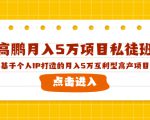 高鹏月入5万项目私徒班,基于个人IP打造的月入5万互利型高产项目!-阳知网创资源库