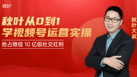 秋叶从0到1学视频号运营实操,抢占微信10亿级红利市场【完结-高清无水印】-阳知网创资源库
