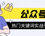 《公众号热门关键词实战引流特训营》5天涨5千精准粉,单独广点通每天赚百元-阳知网创资源库