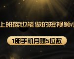 27个上班族也能做的短视频小项目,1部手机月赚5位数【赠短视频礼包】-阳知网创资源库