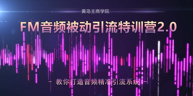 黄岛主·FM音频引流特训营2.0:独家引流模式,单账号50W+播放量,轻松变现-阳知网创资源库