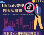 tiktok变现四天实战班,连怼技术+矩阵玩法赚美金!价值998元-阳知网创资源库