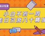 清和行记引流训练营:小白不到一周便能日引流几十精准粉-阳知网创资源库