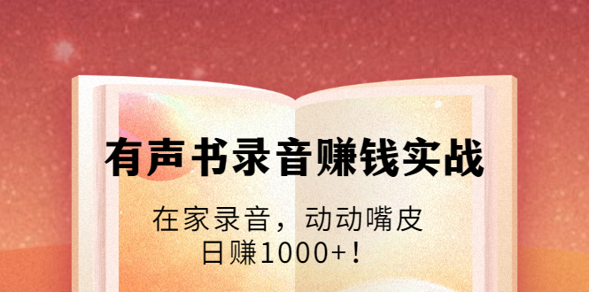 有声书录音赚钱实战:在家录音,动动嘴皮,日赚1000+!-阳知网创资源库