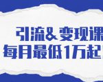 引流&变现课:分享一整套流量方法以及各个渠道收入,每月最低1万起!-阳知网创资源库