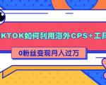 详细解析TIKTOK如何利用海外CPS+工具0粉丝轻松变现月入过万-阳知网创资源库