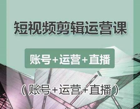 南小北短视频剪辑运营课:账号+运营+直播,零基础学习手机剪辑【视频课程】-阳知网创资源库