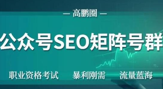 高鹏圈公众号SEO矩阵号群,实操20天纯收益25000+,普通人都能做-阳知网创资源库