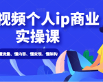 短视频个人ip商业实操课: 懂流量、懂内容、懂变现、懂架构(价值999元)-阳知网创资源库
