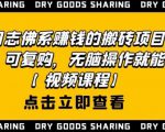 强子日志佛系赚钱的搬砖项目,需求大,可复购,无脑操作就能收钱-阳知网创资源库