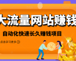2021大流量网站赚钱，自动化快速赚钱长期项目-阳知网创资源库