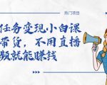 全民任务变现小白课,不用带货,不用直播,拍视频就能赚钱-阳知网创资源库