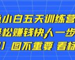 卓让闲鱼小白五天训练营,每天一小时,轻松赚钱快人一步-阳知网创资源库