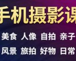 手机摄影一次学透，教程内容包括：美食、人像、自拍、风景、好物等-阳知网创资源库