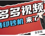 拼多多视频搬砖印钞机玩法,2021年最后一个短视频红利项目-阳知网创资源库
