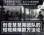 创壹慧慧周短视频爆款方法论，让你快速入门、少走弯路、节省试错成本-阳知网创资源库