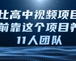 比高中视频项目，目前靠这个项目养了11人团队【视频课程】-阳知网创资源库
