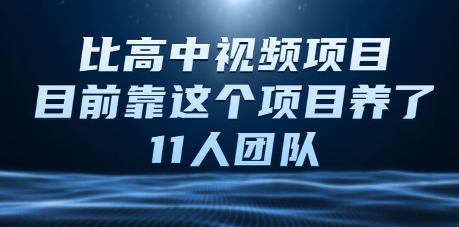 比高中视频项目,目前靠这个项目养了11人团队【视频课程】-阳知网创资源库