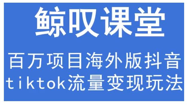 鲸叹号·海外TIKTOK训练营，百万项目海外版抖音tiktok流量变现玩法-阳知网创资源库