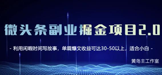 黄岛主微头条副业掘金项目第2期，单天做到50-100+收益！-阳知网创资源库