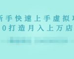 2022年虚拟项目实战指南,新手从0打造月入上万店铺-阳知网创资源库