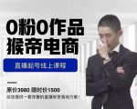 猴帝电商直播起号课,零粉零作品开播底层逻辑,直播五天打爆广场流量-阳知网创资源库