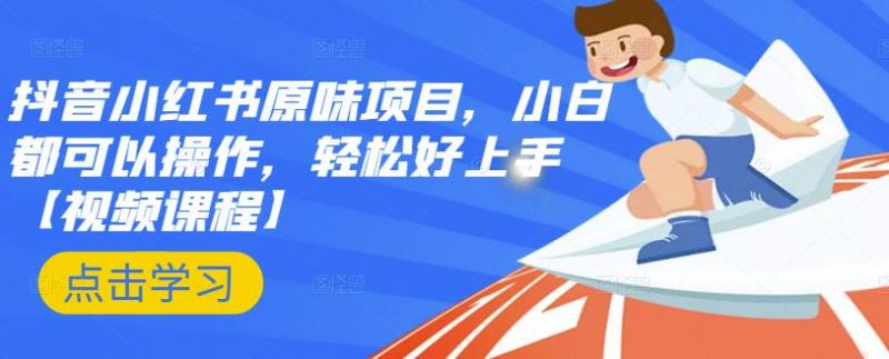 抖音小红书原味项目,小白都可以操作,轻松好上手【视频课程】-阳知网创资源库