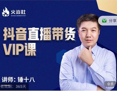 锤十八-抖音直播带货VIP课，专注直播带货有效盈利模式-阳知网创资源库
