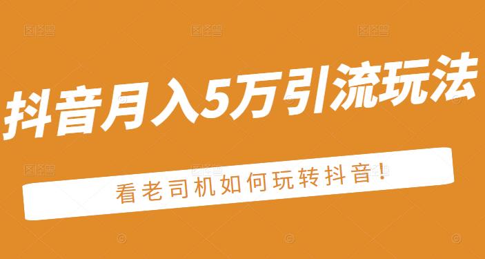 老古董·抖音月入5万引流玩法,看看老司机如何玩转抖音(附赠:抖音另类引流思路)-阳知网创资源库