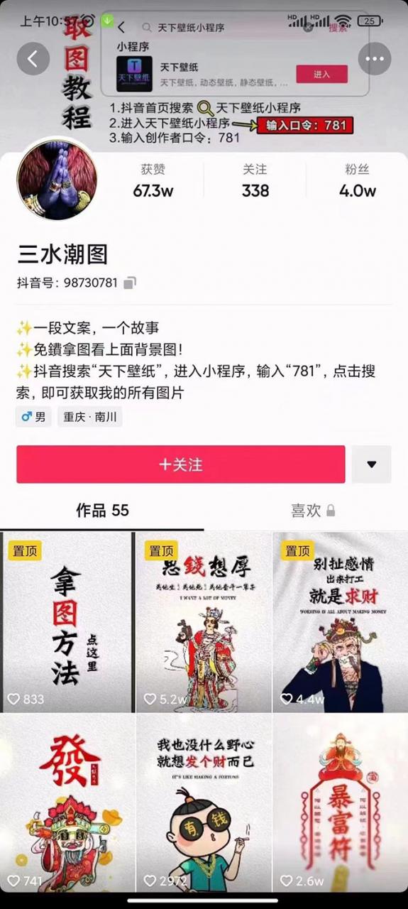 国潮壁纸变现项目,新手可操作日赚200+【素材+软件+教程】-阳知网创资源库
