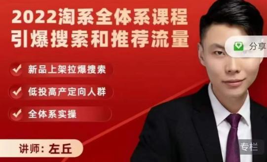 2022淘系全体系课程引爆搜索和推荐流量,新品上架拉爆搜索-阳知网创资源库