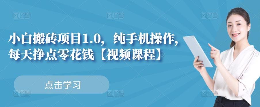 小白搬砖项目1.0,纯手机操作,每天兼职挣点零花钱-阳知网创资源库