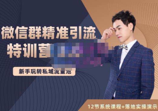 陆明明·微信群精准引流特训营3.0,借助微信群进行引流操作,打造私域流量池-阳知网创资源库